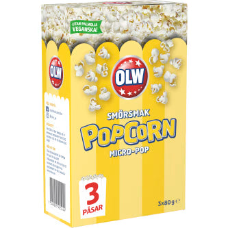 Micropop Smör Popcorn 3-pack Olw 240g